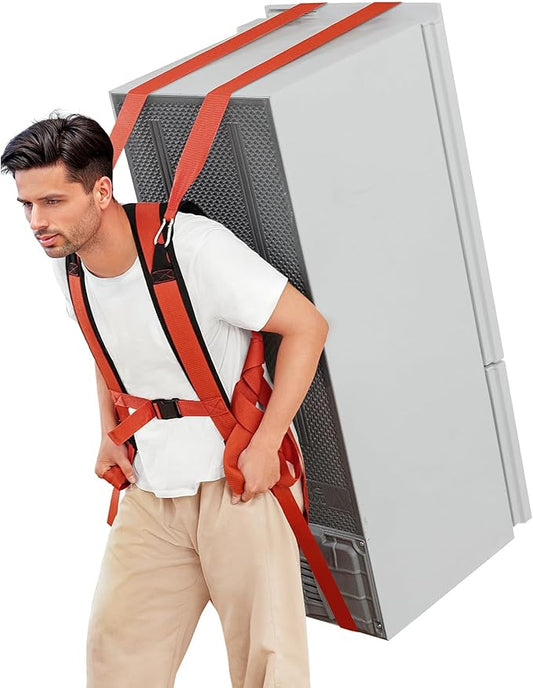 KEDSUM Moving Straps 1 Person-Back Carry, Lifting Straps Moving Free Your Arms, Heavy Duty Strap for Appliance, Thicken Sponge Vest, Upgraded Move Tool for Renters&Movers, Break Strength Over 600LBS