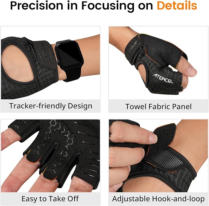 ATERCEL Gym Gloves for Women, Workout Gloves for Gym Weightlifting Exercise | Full Palm Protection | Breathable & Lightweight | For Men & Women | Cycling & Climbing Ready