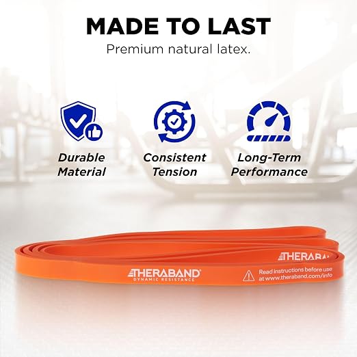THERABAND High Resistance Band, Exercise, Physical Therapy, 15 lb, Red | Elastic resistance band for exercise, strength training, stretching and physical therapy - ideal for home workouts