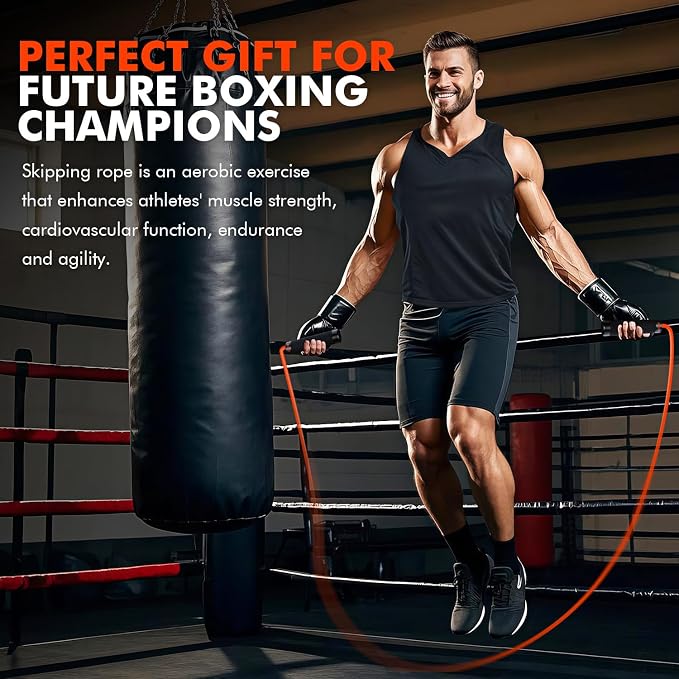 KUTIZE Jump Rope, Weighted Jump Rope for Men Women, Adjustable 1lb Heavy Skipping Ropes, Suitable for Boxing, Cardio, Home Fitness, Training Muscle, Home Gym Workout Equipment for Full Body Exercise