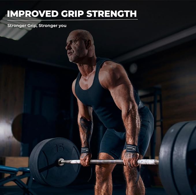 Lifting Straps for Weightlifting, Bodybuilding, Powerlifting, Strength Training, & Deadlifts - Padded Neoprene 21 inch Cotton Lifting Wrist Straps, Gym Wrist Straps for Weight Lifting