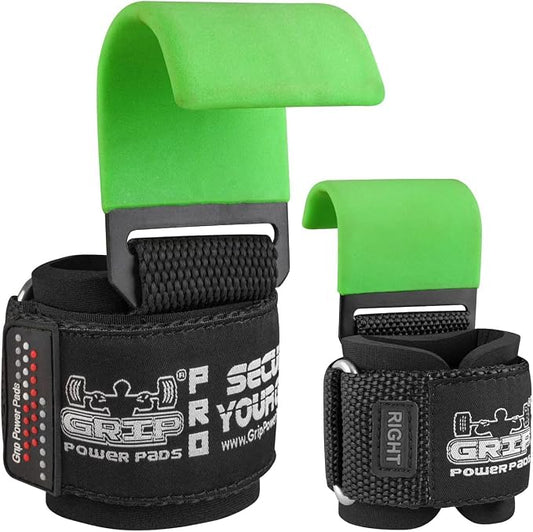 Weight Lifting Rod Hooks Heavy Duty Wrist Wraps Power Weight Lifting Training Gym Grips Straps Set of 2