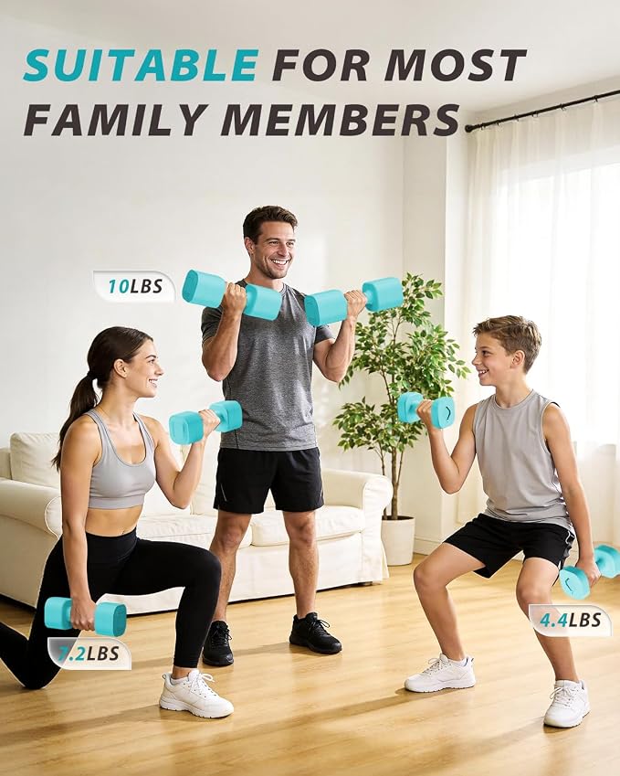 Ragebby Adjustable Dumbbell Set of 2, Weights for Men and Women at Home | Anti-slip Handle, Weights Dumbbells Set, 2lb/3lb/5lb/10lb/15lb/20lb for Pilates, Yoga, Strength Training