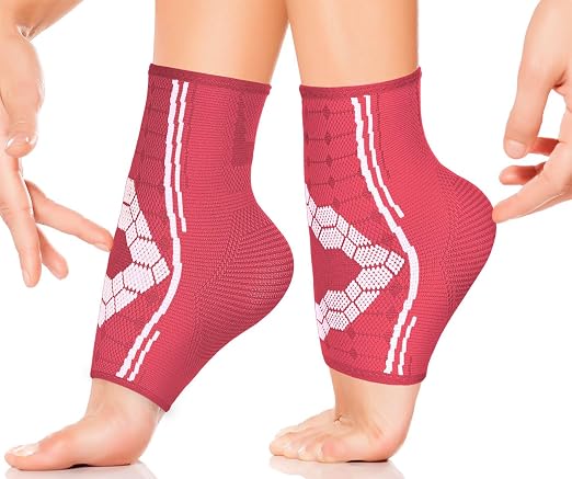 Sparthos Ankle Brace for Women & Men, Foot Compression Sleeve - Pink-M