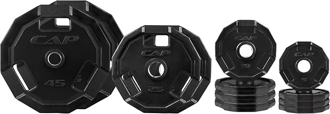 CAP Barbell 2-Inch Olympic Cast Iron Plate Weight Set | 75-285 lbs | Multiple Options