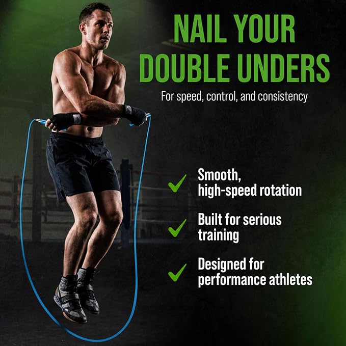 Bear KompleX Speed Jump Rope - Adjustable Tangle-Free Skipping Rope, Lightweight Handles, Smooth 360° Swivel Bearings, 2 Steel Cables, Free Carrying Case