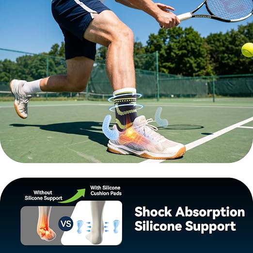 Ankle Brace for Men & Women,Sprained Ankle Support with Dual Silicone Pads,Ankle Compression Sleeve with Adjustable Strap,Targeted Compression for Plantar Fasciitis Relief (Black, Small)