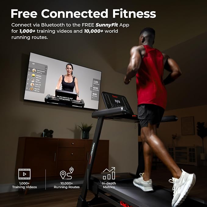 Sunny Health & Fitness 20" x 55" Auto Incline Treadmill with Folding Deck