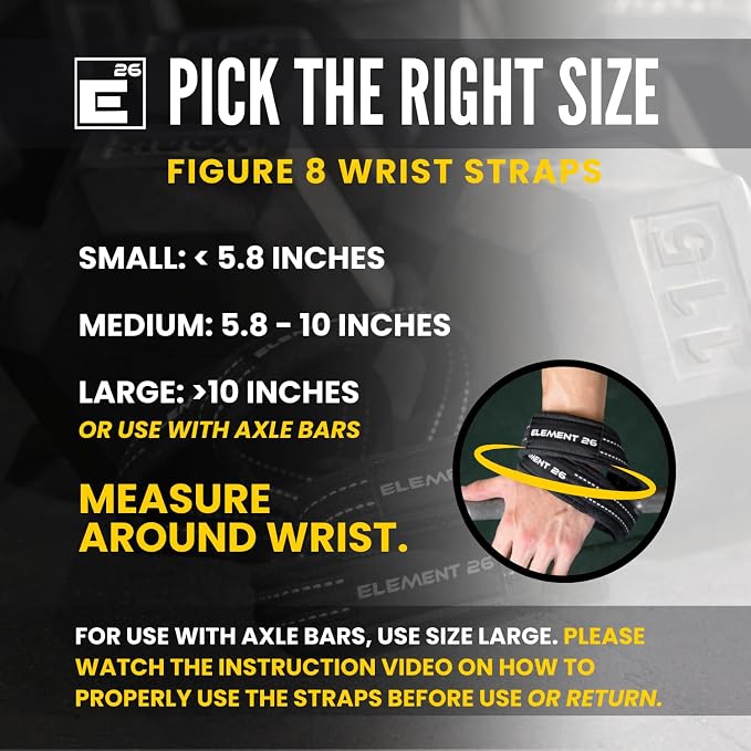 Element 26 Padded Figure 8 Lifting Straps for Deadlifts | Weightlifting Straps for Deadlifts, Farmers Carry Walks, Barbell Rows, Premium quality 100% cotton