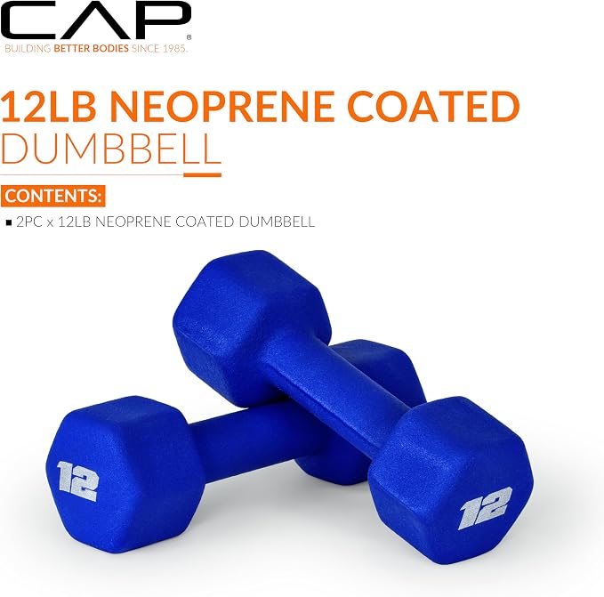 CAP Barbell Neoprene Dumbbell Weights Pairs & Sets | Color Series