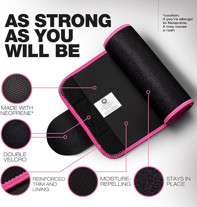 Premium Waist Trimmer & Trainer Belt for Men and Women - Sweat-Enhancing Slimming Wrap for Stomach, Adjustable Fit