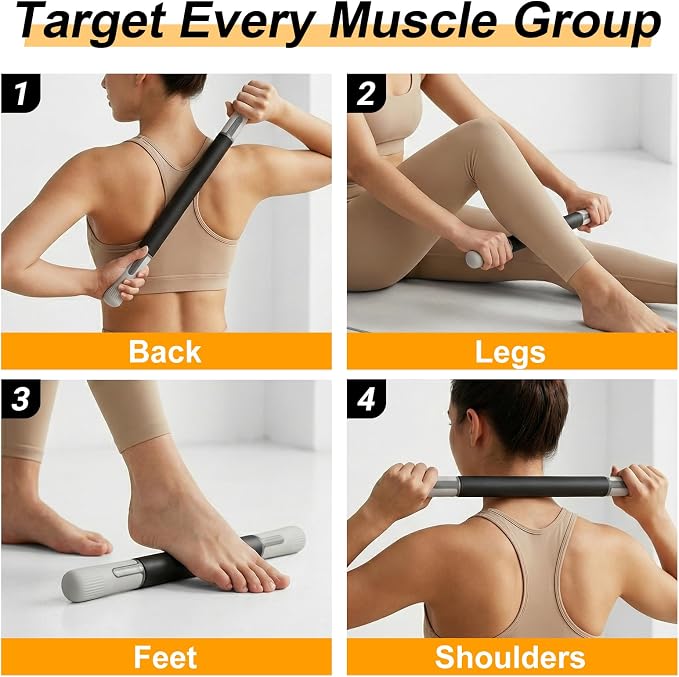 Foam Roller, Massage Roller, Muscle Roller Stick, Neck Massager for Muscles Relief, Therapy Roller Stick for Legs, Calf, Thigh, Lipo, Massage Rolling Pin, Help Sore Muscle Recovery