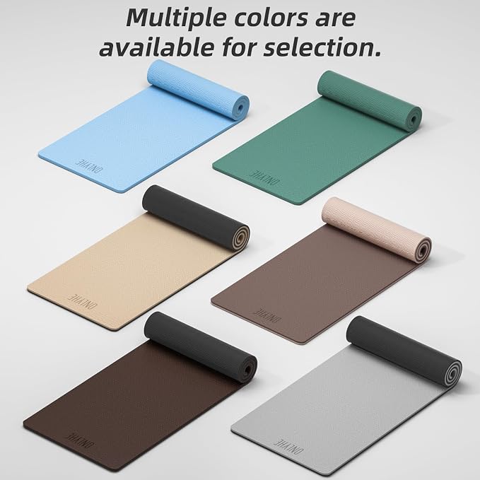 Yoga Mat Thick（8mm）Exercise Mat Non Slip Anti-tear,Pilates Mat for Men and Women,Workout Mats for Home,Barefoot Workouts and Floor Exercise,with Carrier Strap(71"x 24")