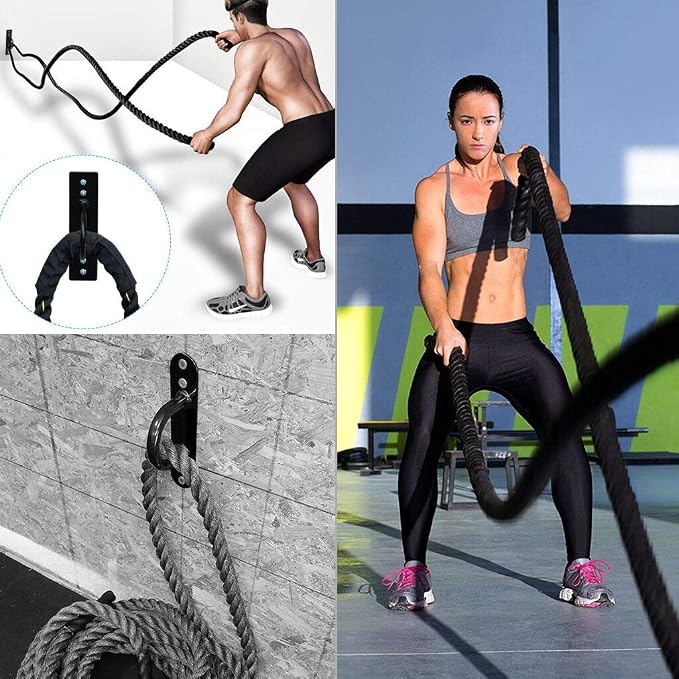 Hipiwe Battle Rope Wall/Ceiling Mount Anchor Bracket for Suspension Straps | Ceiling Hooks For Crossfit Gymnastic Rings, Body Weight Strength Training Systems, Yoga Swings, Boxing Equipment (black)