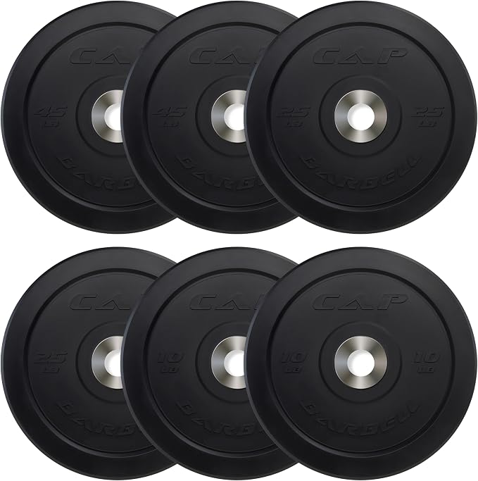 CAP 2-inch Olympic Bumper Plate Weight Set | 100-370 lbs | Multiple Colors | Storage Rack Optional