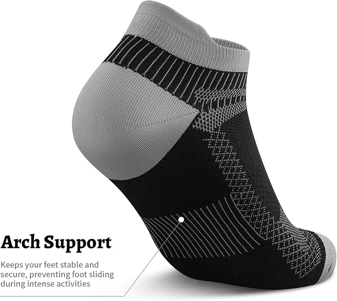 Compression Socks for Men Women Ankle Running Socks for Plantar Fasciitis | Low Cut Athletic Ankle Socks with Ankle & Arch Support for Running, Cycling, Golf, Work, Plantar Fasciitis Relief