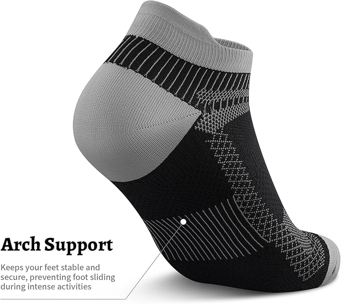 Compression Socks for Men Women Ankle Running Socks for Plantar Fasciitis | Low Cut Athletic Ankle Socks with Ankle & Arch Support for Running, Cycling, Golf, Work, Plantar Fasciitis Relief