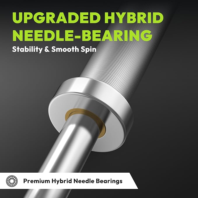HANDBODE Olympic Barbell, 4FT, 5FT, 6FT & 7FT Weight Bar, Multiple Options | 2-Inch Needle Bearings, Hard Chrome Coating, Knurled Grip, Powerlifting, Bench Press, Deadlift, Squat, Hip Thrusts And Cleans