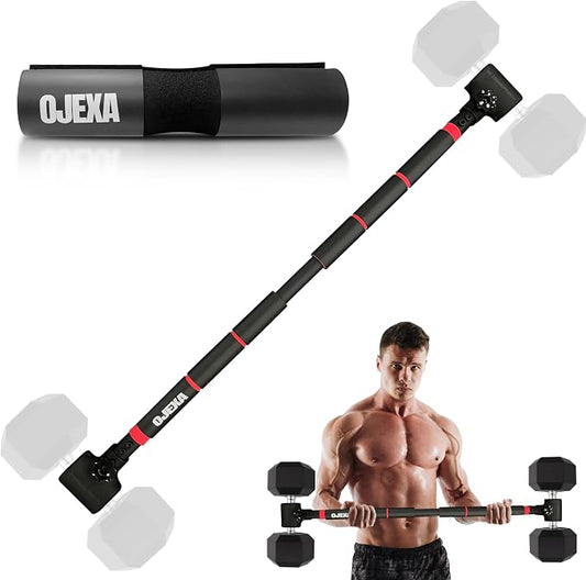 Dumbbells to Barbell Converter Set, Adjustable Weights, 200 lb Capacity, Steel Clamp, Home Gym