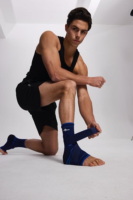 ABIRAM Ankle Brace for Women & Men, Compression Sleeve with Wrap, Foot Support, Foot Sleeves, Ankle Support for Sprains, Plantar Fasciitis Relief Socks, Achilles Tendonitis, Sports
