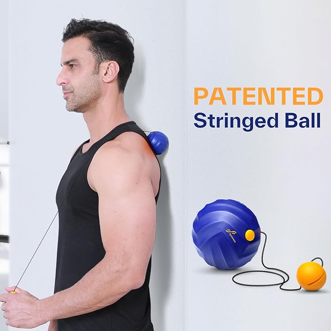 Sportneer 4 in 1 Pilates Foam Roller Muscle Relax Kit | with 2 Textured Foam Rollers Stringed Exercise Ball, Lacrosse Ball for Muscle Shoulder Back Leg Whole Body Relax Fitness Yoga