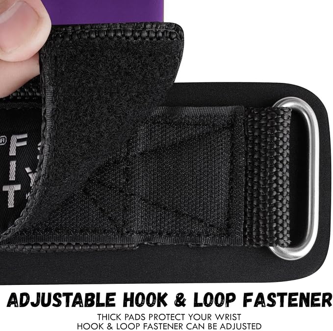 Weight Lifting Rod Hooks Heavy Duty Wrist Wraps Power Weight Lifting Training Gym Grips Straps Set of 2