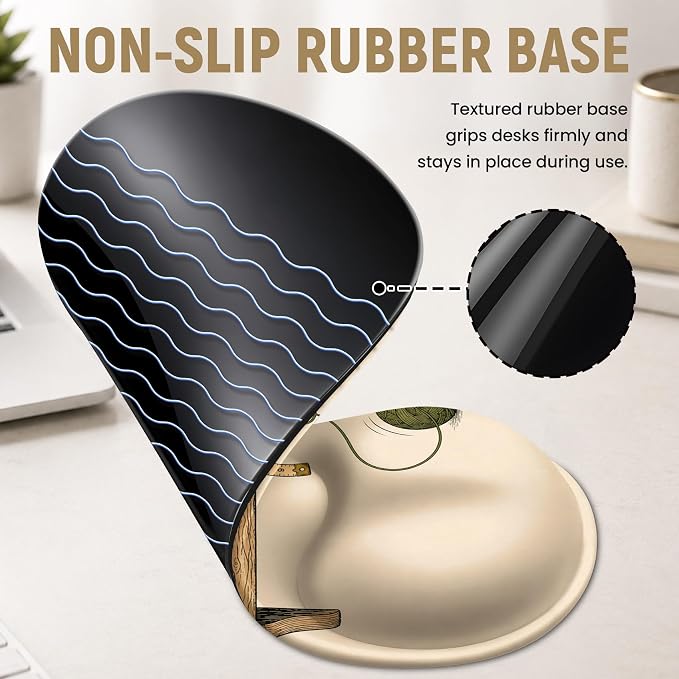 Ergonomic Mouse Pad with Wrist Rest, Gel Wrist Support, Dachshund | 10.2 x 7.6 in Mouse Pad with Smooth Fabric Surface and Non-Slip Rubber Base for Office, Home, Study, and Gaming