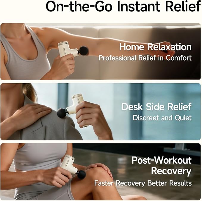 HEYCHY Super Mini Massage Gun with 4-10mm Amplitude, HSA, FSA Eligible | Travel Size,Quiet Operation, Muscle Recovery for Men Women Athletes