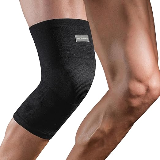 Knee Brace for Pain Relief - Knee Compression Sleeves for Men and Women, Knee Support Leg Brace for Meniscus Tear, Running, Weightlifting, Workout, ACL, Arthritis, Joint Pain Relief(Black,L)