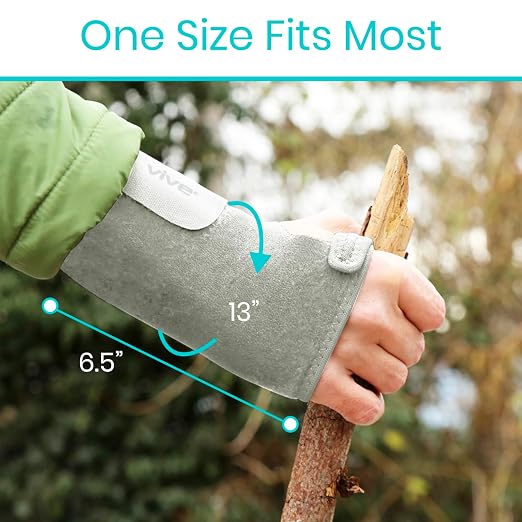 Vive Wrist Brace - Carpal Tunnel Hand Compression Support Wrap for Men | Women, Tendinitis, Bowling, Sports Injuries Pain Relief - Removable Splint - Universal Ergonomic Fit (Gray, Right)