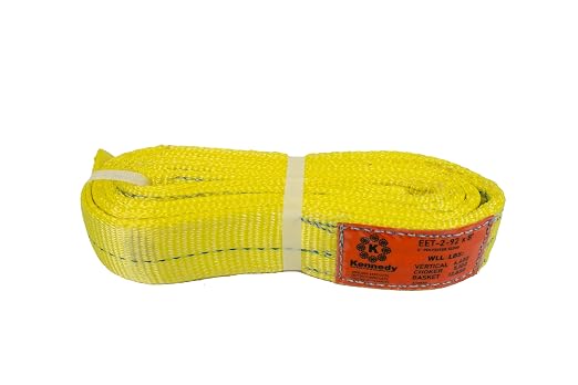 Kennedy Wire Rope & Sling Company 2inches x 8' 2-Ply Twist Eye Polyester Lifting Sling (Various Sizes in Listing) Made in The USA