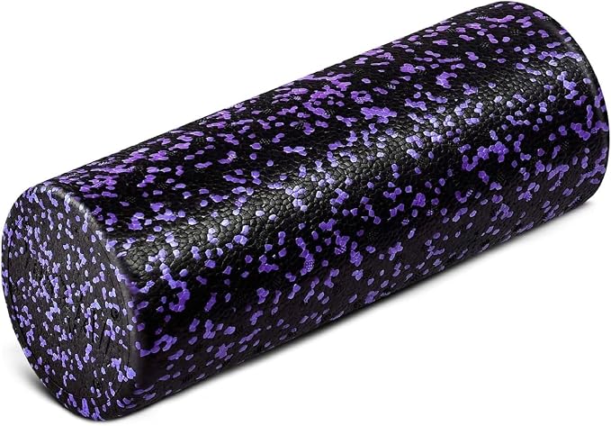 Yes4All High-Density EPP Round Back Roller Foam, Exercise Foam Roller for Yoga, & Pilates, Multiple Sizes and Colours, Purple Speckled - 18 inches