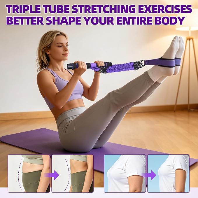 2026 New Resistance Band with Handles&Non-Slip Comfort Pedals, 90LBS Adjustable Latex Bandsfor Women and Men