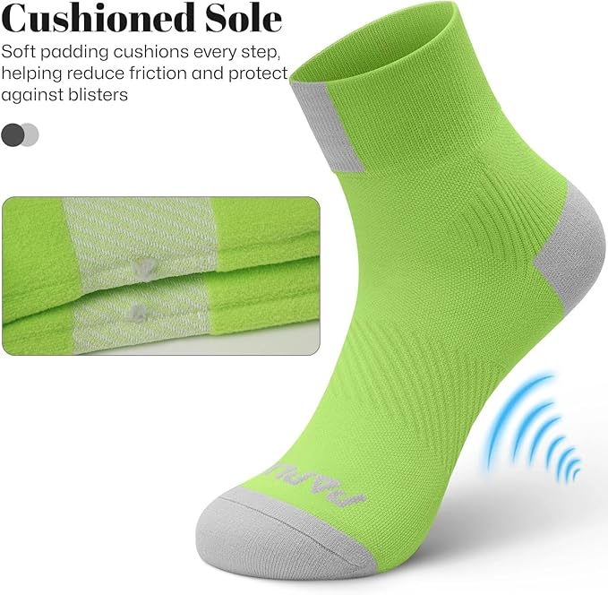 Ankle Compression Socks for Women 6 Pairs, Running Socks with Arch Support | Moisture Wicking Cushioned Plantar Fasciitis Socks for Walking, Jogging, Climbing, Tennis, Golf, Fitness and Everyday Use