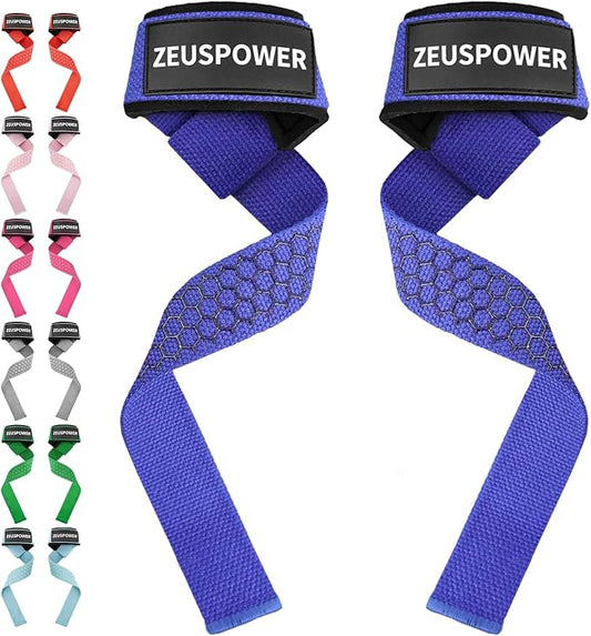 Lifting Straps Wrist Straps for Weightlifting Gym Straps Weight Lifting Deadlift Workout Women Men Dumbbell Straps for Hand RDL Strap Exercise Straps Dead Lift Cotton Neoprene Padded Zeus Power