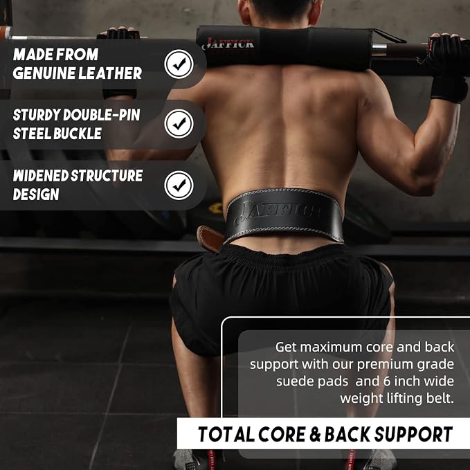 Genuine Leather Weight Lifting Belt for Men Gym Weight Belt Lumbar Back Support Powerlifting Weightlifting Heavy Duty Workout Training Strength Training Equipment