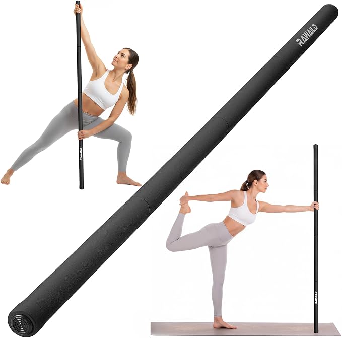 Yoga Stick, Upgraded 5ft Sturdy Steel Mobility Stick, Adjustable Exercise Equipment for Stretching, Flexibility & Balance, Physical Therapy & Posture Correction, Shoulder & Back Relaxation