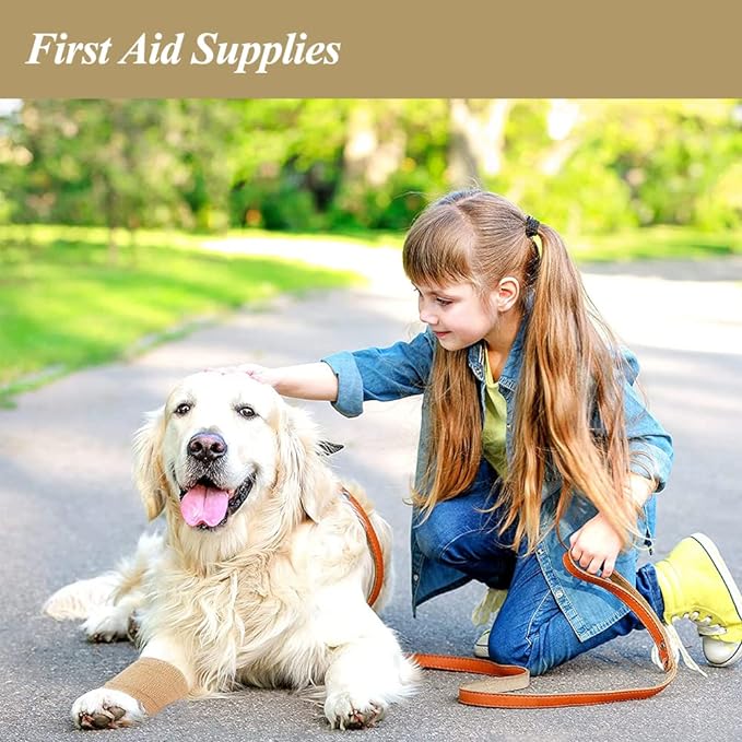 Self Adhesive Bandage Wrap,2" Brown Cohesive Bandages Vet Wrap Sports Tape | CIYAGPOOU Breathable Elastic Athletic Wrap for First Aid, Wrist Sprains Protection,Dogs