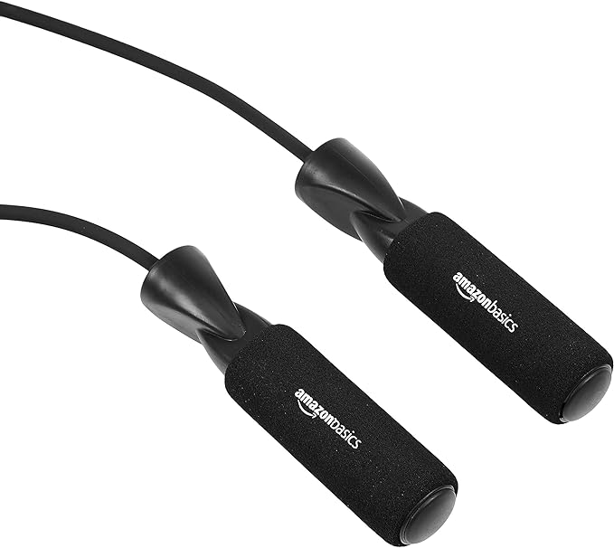 Amazon Basics Jump Rope for Exercise, Cardio and Home Workout, Length Adjustable, 118 Inches