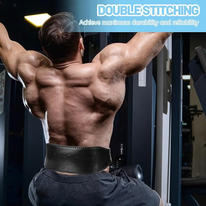 9mm Leather Fitness Weight Lifting Belt for Women&Men with 4 Inches Padded Lumbar Support for Power Lifting Workout & Squats Exercise