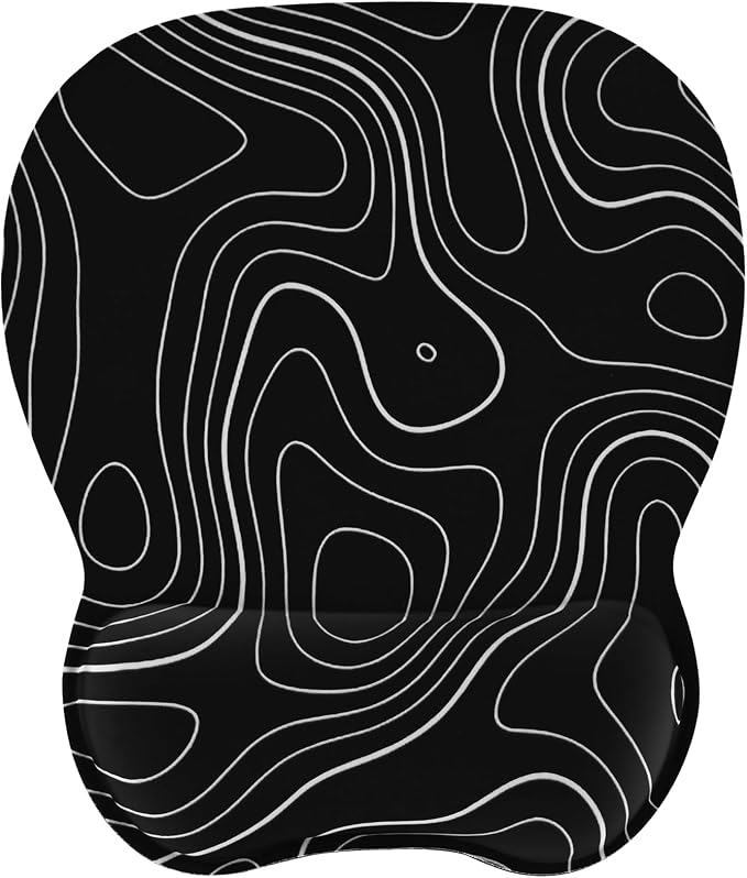 EooCoo Ergonomic Mouse Pad with Wrist Rest, Memory Foam Support Mousepad | Non-Slip Base for Computer, Cafe, Home & Office, 9.64 x 8.26 in Office Desk Accessories, Carpal Tunnel Relief