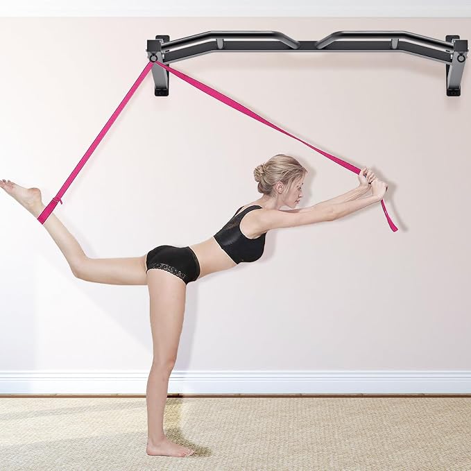 Kipika 48" Ceiling Mounted Pull Up Bar, Heavy Duty Multi-Grip Chin Up Bar,Mounted Pullup Bar, Adjustable Height, Pull Up Bands for Chin Ups & Body Stretching, Ideal for Home Gym and Strength Training
