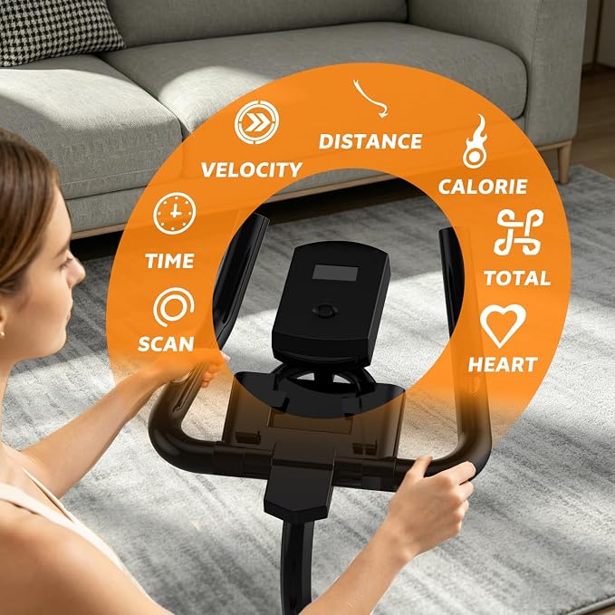 Exercise Bike Stationary Bike Indoor Cycling Bicycle for Home Gym Spinning Bike 300 lbs Weight Capacity Adjustable Seat/Handlebar for Office Cardio Workout