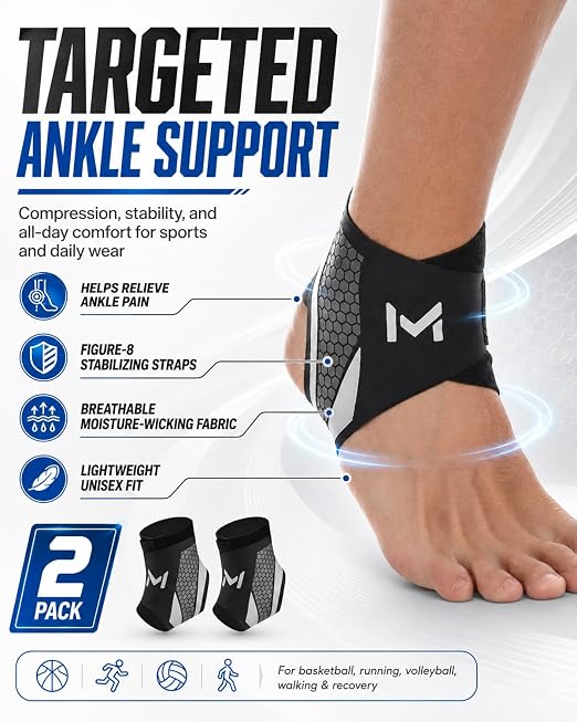 2-Pack Ankle Brace Pro Lace up Anklepro Support Women Men Bidirectional Motion Softball Ankles Sports Sock with Straps Lightweight Basketball Elastic Ankle Stabilizer for Sprained Injured Foot (Green)