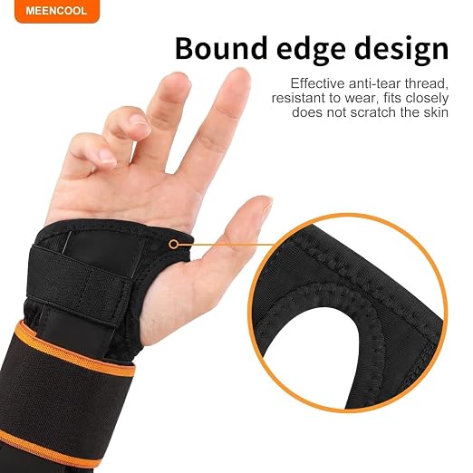 MEENCOOL Carpal Tunnel Wrist Brace Night Support with Splint for Left Hand | Adjustable Wrist Splint Men Women for Pain Relief – Support for Tendonitis, Arthritis, Sprain, Sleeping & Daily Use, Size L