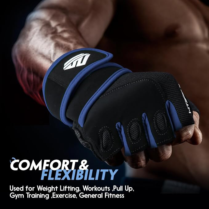 Workout Gloves Gym Gloves Weight Lifting Gloves for Men Women with Full Palm Pad,Strong Wrist Wraps Support,Enhanced Grip,for Fitness,Training,Weightlifting,Exercise