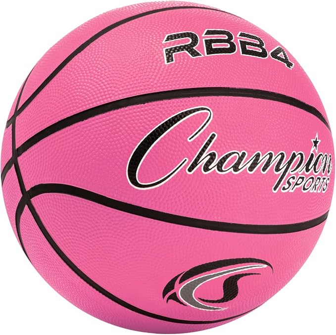 Champion Sports Rubber Basketballs – Durable Indoor & Outdoor Training & Recreational Game Balls, Multiple Sizes & Colors