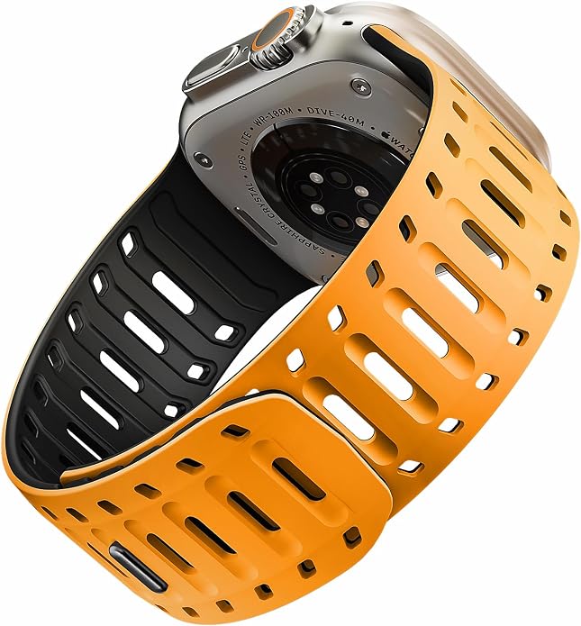 X-it Magnetic Watch Band for Apple Watch Ultra 49mm, 46mm/45mm/44mm, Silicone Sport Strap with Strong Magnet for Men and Women, Compatible with Apple Watch Series 11/10/9/8/7/6/5/4/3/2/1 and SE