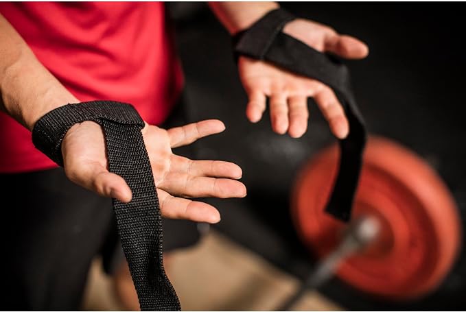 Harbinger Padded Cotton Lifting Straps with NeoTek Cushioned Wrist, 21.5 Inch Length, 1.5 Inch Width, Pair, Weightlifting Wrist Straps for Deadlifts and Strength Training
