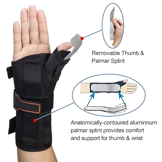 Medibot Wrist Brace & Thumb Spica Splint, for De Quervain's Tenosynovitis, Tendonitis, Carpal Tunnel & Arthritis Wrist Support Thumb Splint (Left Hand - XLarge)